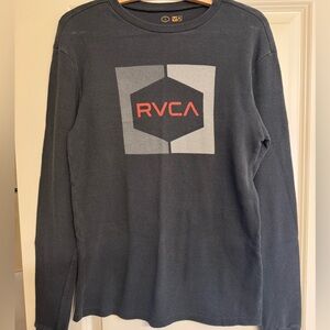 RVCA Charcoal Long-Sleeve Waffle Shirt